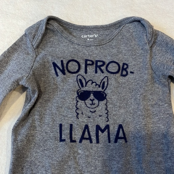 Carter's Gray 'No Prob-Llama' Bodysuit - Picture 2 of 6